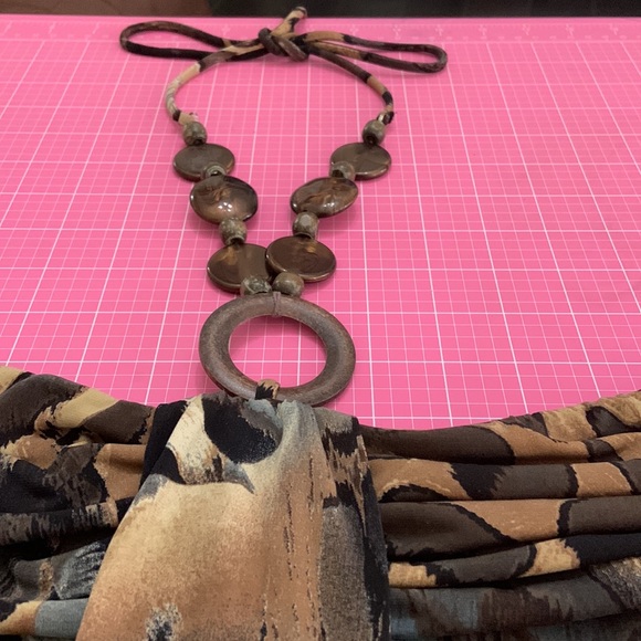 Fashion Bug Ladies Halter Top With Jewel Tie Neck size L - Picture 4 of 14